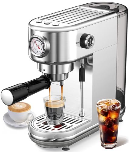 Espresso Machine with Milk Frother, 20 Bar High Pressure.