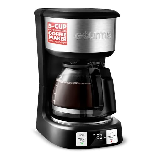 Gourmia Drip Coffee Maker – 5 Cup, One-Touch Brew, Pause,