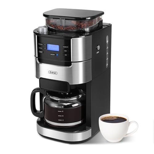 Gevi 10-Cup Drip Coffee Maker with Built-in Burr Grinder.