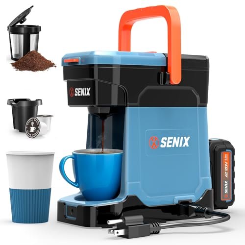 SENIX Coffee Maker Single Serve, Portable, 2-in-1 Battery...
