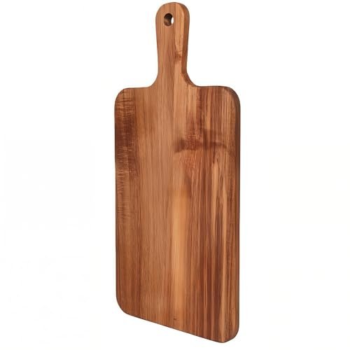 Acacia Wood Cutting Board with Handle, 16x8 Inch