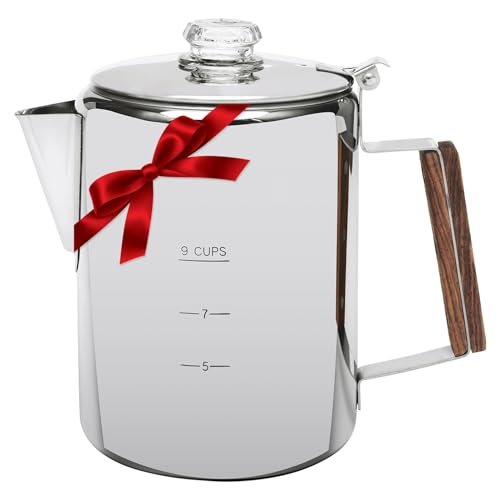 MEREZA Camping Coffee Pot Stovetop Coffee Maker Stainless...