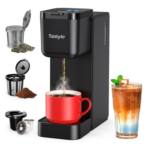 Tastyle Single Serve Coffee Maker for K Cup, Ground, Iced.