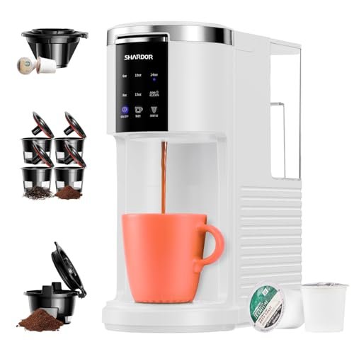 SHARDOR 3 in 1 Coffee Maker, K Cup Compatible, White.