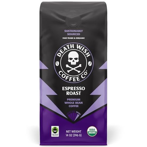 Death Wish Coffee, Whole Bean Espresso Roast, Organic Fair...