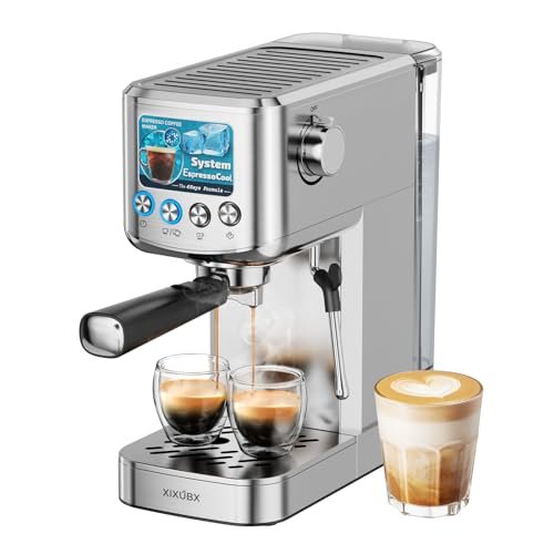 XIXUBX Espresso Machine 20 Bar with Milk Frother, Silver