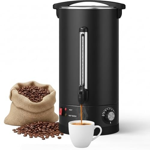 120 Cup Coffee Urn, 18L/4.8Gal Stainless Steel Hot Beverage...