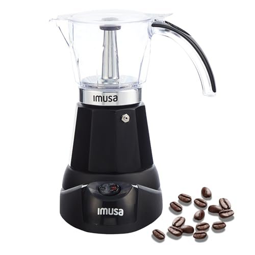 IMUSA 6 or 3 Cup Electric Espresso Maker, Black