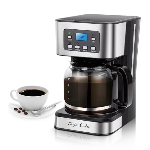 Taylor Swoden 12-Cup Programmable Coffee Maker, Regular and...