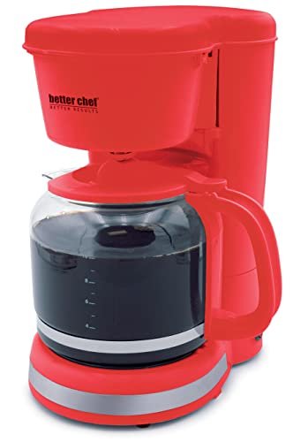Better Chef Basic Coffee Maker | 12-Cup | Pause-N-Serve Red