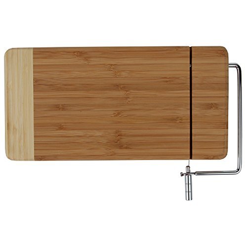 Home-X - Bamboo Cheese Cutting Board with Stainless Slicer