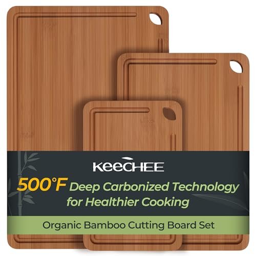 Keechee Bamboo Cutting Board, Durable Wood Cutting Boards...