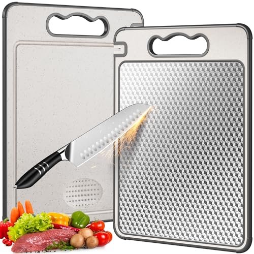 LOZOVIN Stainless Steel Cutting Board for Kitchen,...