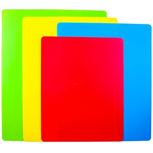 4 Pieces Flexible Cutting Board mats, Plastic Kitchen...