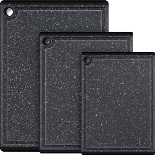 Plastic Cutting Boards for Kitchen, 3-Piece Large Set with...