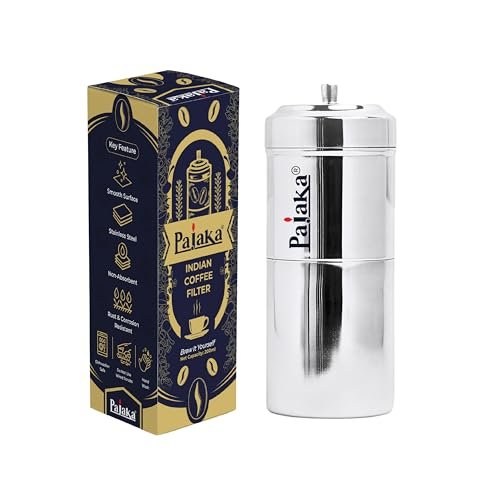 PAJAKA South Indian Filter Coffee Maker 2-4 Cup Stainless...