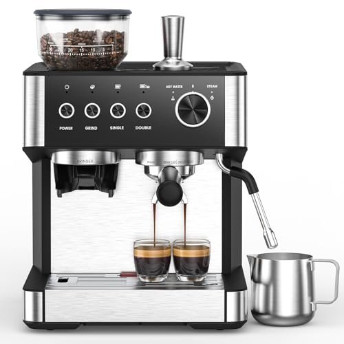 (2025 Upgrade)20 Bar Espresso Machine with Built-in Grinder.