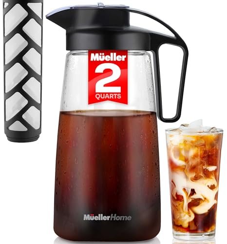 Cold Brew Coffee Maker, 64 oz Tritan Pitcher, Leak-Proof