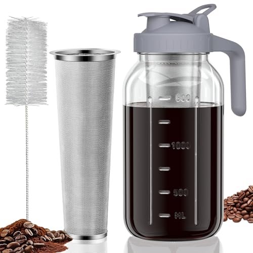 JunVpic Cold Brew Coffee Maker Jar - 64oz Glass Pitcher
