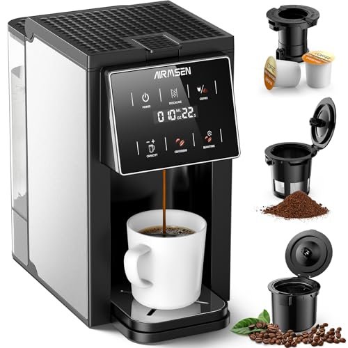 AIRMSEN Grind & Brew Coffee Maker with Grinder and Single