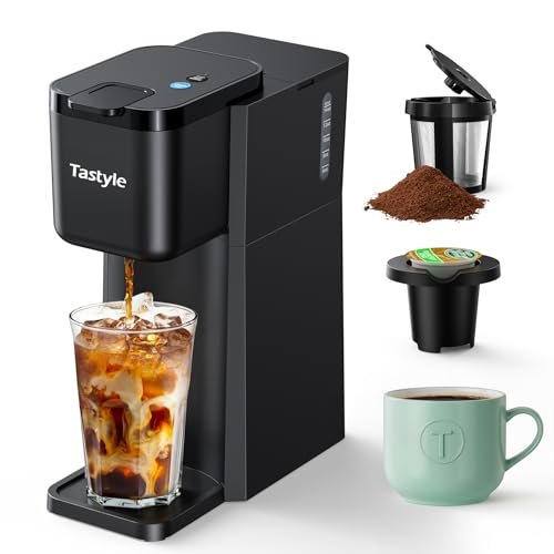 Tastyle Mini Hot and Iced Coffee Maker K Cup Ground