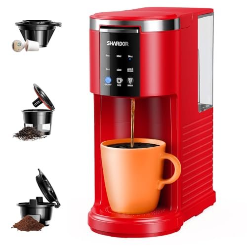 SHARDOR 3 in 1 Coffee Maker, K Cup, Ground Coffee