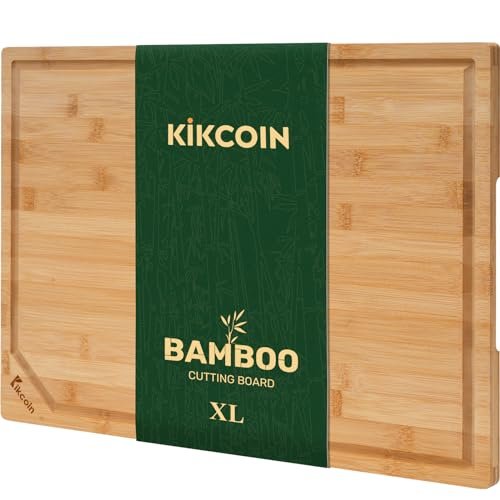 Bamboo Cutting Boards for Kitchen, Extra Large Wood with...