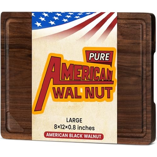 Heimlove Walnut Wood Cutting Board for Kitchen, Reversible...