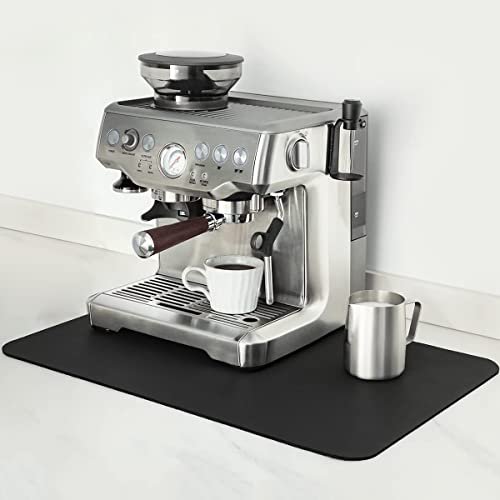 Mimore Coffee Mat - 12x19 Inch Black Absorbent Countertop...