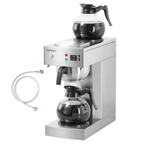 NUPANT 12-Cup Commercial Coffee Maker with Water Line,...