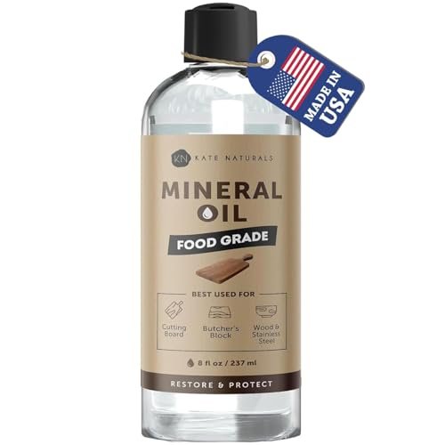 Kate Naturals Mineral Oil for Wood Cutting Board and Knife