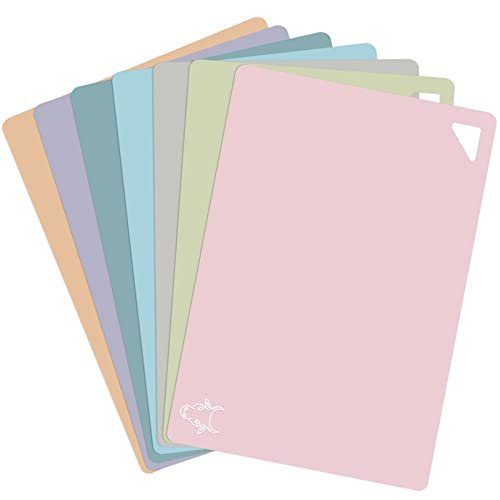 7 Pieces Plastic Flexible Cutting Boards for Kitchen Use.