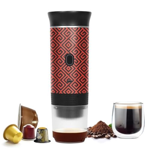 Coffee Maker Gift Set for Travel, Battery Powered Portable...
