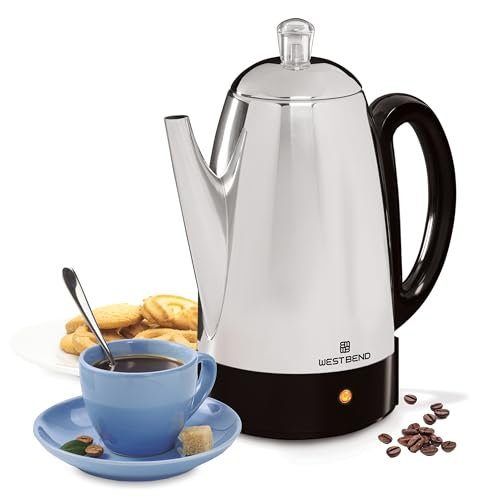 West Bend Electric Percolator Classic Style Coffee Maker,...
