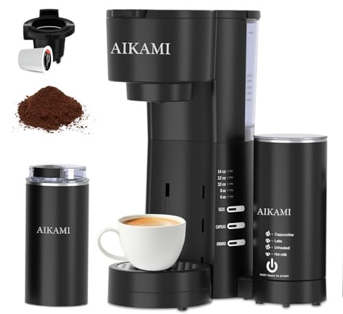 4 IN 1 Single Serve Coffee Maker Grinder and Frother.