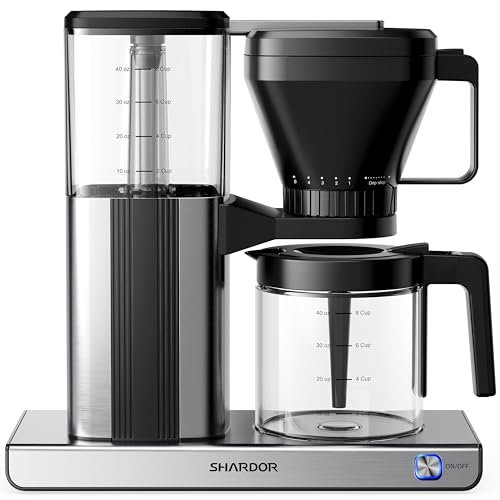 SHARDOR 8-Cup Drip Coffee Maker with Reusable Filter and...