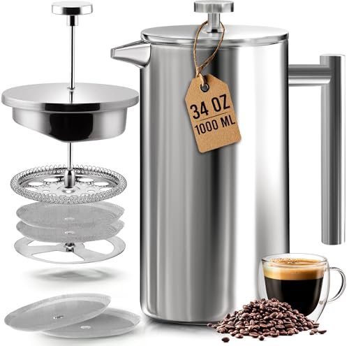 Utopia Kitchen 304 Grade Stainless Steel French Press...