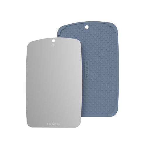 Pure Titanium Dual-Side Cutting Board with Non-Slip Pad,...