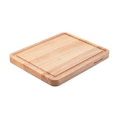 KitchenAid Classic Rubberwood Cutting Board with Perimeter...