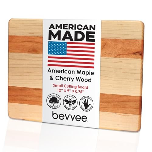 Maple and Cherry Wood Cutting Board - Small American Made.