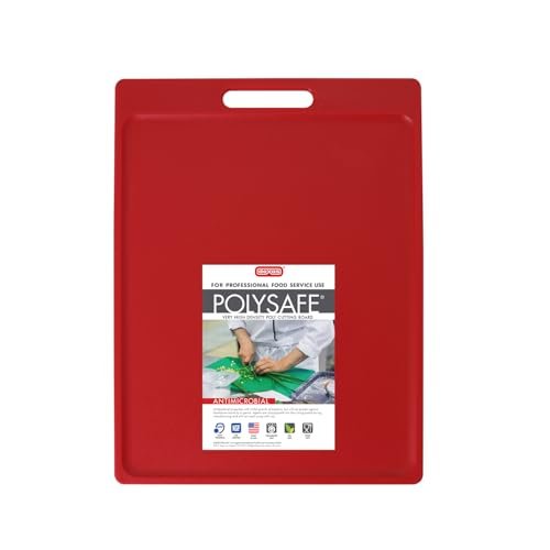 Dexas NSF Certified Polysafe Cutting Board with Handle, Red