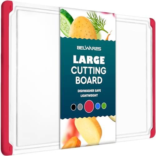 Large Kitchen Plastic Cutting Board - Dishwasher Safe,...