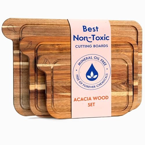 Non Toxic Cutting Boards - Cutting Board Set, FSC Acacia.