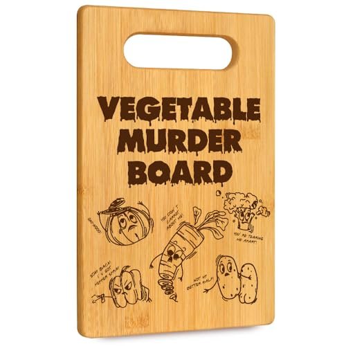 Funny Vegetable Murder Cutting Board with halloween,...