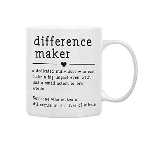 QASHWEY Difference Maker Definition Coffee Mugs - Teacher...