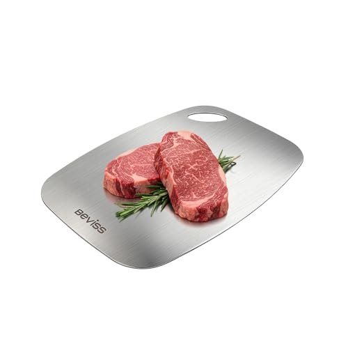 Beviss Cutting Board, 100% Pure 18/8 Stainless Steel,...