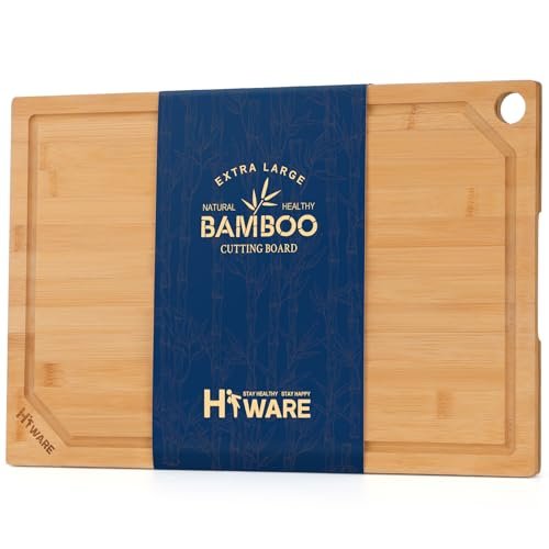 Hiware Extra Large Bamboo Cutting Board for Kitchen with...