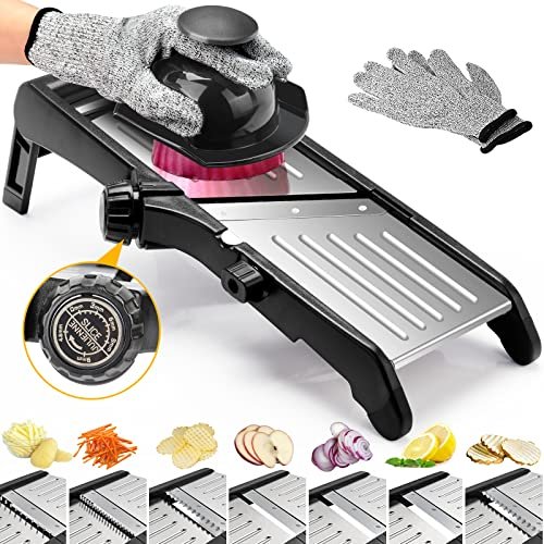 Mandoline Food slicer for kitchen, Adjustable Stainless...