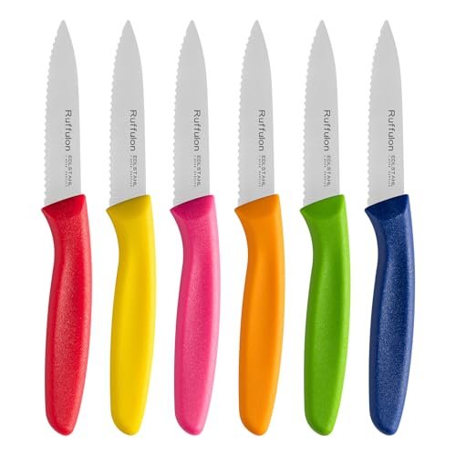 Ruffulon Stainless Steel Paring Knife With Serrated Blade,...