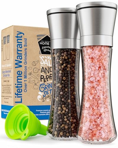 Home EC Premium Stainless Steel Sea Salt and Pepper Grinders